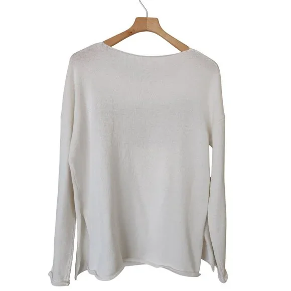 Champagne Please White Knit Cottom Sweater Comfy Cozy Casual Beach Party Cute - Picture 3 of 8